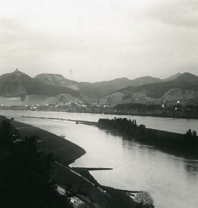 Germany Rhine River Siebengebirge Panorama Old NPG Stereo Stereoview Photo 1900
