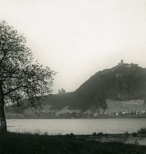 Germany Rhine River Siebengebirge Drachenfels NPG Stereo Stereoview Photo 1900