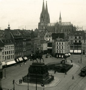 Germany Cologne Koln Henmarkt Old NPG Stereo Stereoview Photo 1900