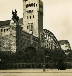 Germany Cologne Koln Bridge Hohenzollern Old NPG Stereo Photo 1900