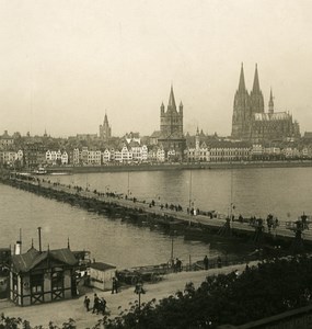 Germany Cologne Koln Panorama Old NPG Stereo Stereoview Photo 1900