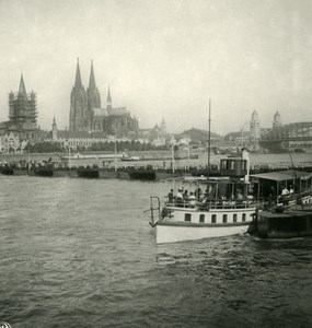 Germany Cologne Koln Panorama Old NPG Stereo Stereoview Photo 1900