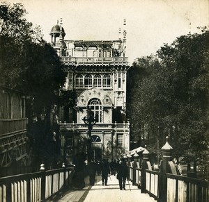 France Paris World Fair Pavilion Library Press Old Stereoview Photo SIP 1900