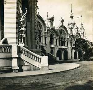 France Paris World Fair Metallurgy Pavilion Old Stereoview Photo SIP 1900