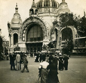 France Paris World Fair Metallurgy Pavilion Old Stereoview Photo SIP 1900