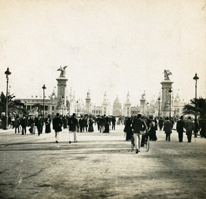 France Paris World Fair Avenue Nicolas II Old Stereoview Photo SIP 1900