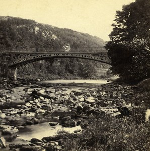 UK North Wales Betws-y-Coed Waterloo Bridge Old Stereoview Photo Bedford 1865