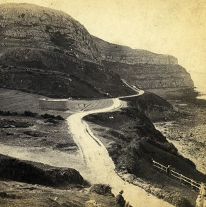 UK North Wales Llandudno Great Orme Head Old Stereoview Photo Bedford 1865