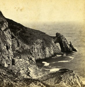 UK Devonshhire Torquay Natural Arch Old Stereoview Photo Bedford 1865