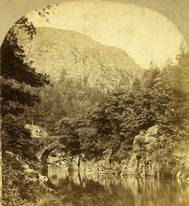 United Kingdom North Wales Pont Aberglaslyn Old Stereoview Photo Sedgfield 1860