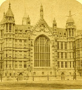United Kingdom London Houses of Parliament Old Stereoview Photo Radiguet ? 1860