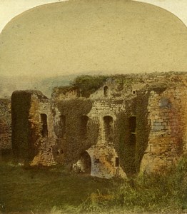 United Kingdom Landscape Beaumaris Castle Old Stereoview Photo Ogle & Edge 1860