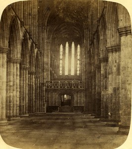 United Kingdom Glasgow Cathedral Interior Old Stereoview Photo 1860