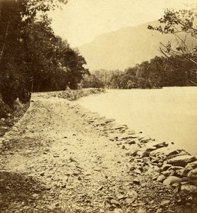 United Kingdom Landscape Scotland Loch Katrine Old Stereoview Photo GWW 1860