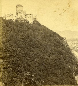 Germany Landscape Lahneck Panorama Old Stereoview Photo Braun 1860