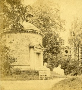 Germany Gardens of Schwetzingen Temple Old Stereoview Photo Braun 1860