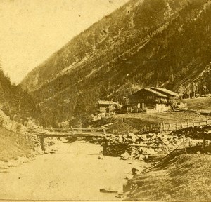 Germany Tyrol Gasterg Landscape Old Stereoview Photo Radiguet 1860