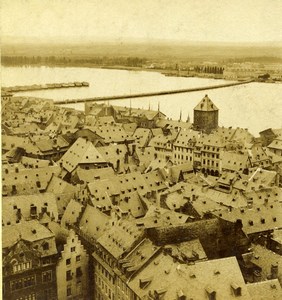 Germany Mainz Panorama Landscape Old Stereoview Photo Radiguet 1860
