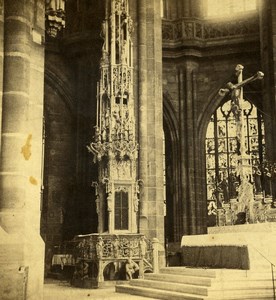 Germany Nuremberg Church St Lorenz Old Stereoview Photo 1860