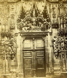 France Strasbourg Cathedral North Door Old Stereoview Photo 1860