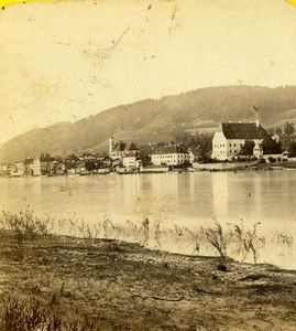 Germany Bayern Donau Obernzell Landscape Old Stereoview Photo AC 1860