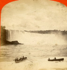 USA Canada Niagara Falls from Canada Old Stereoview Photo Curtis 1880