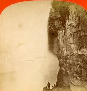 USA Canada Niagara Falls Cave of the Winds Old Stereoview Photo Curtis 1880