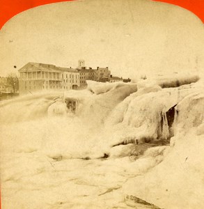 USA Canada Niagara Falls Cataract House Old Stereoview Photo Curtis 1880