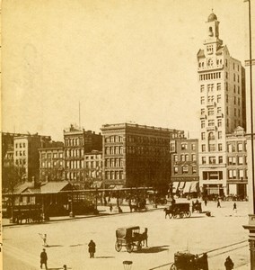 USA New York Union Square Old Stereoview Photo Campbell 1896