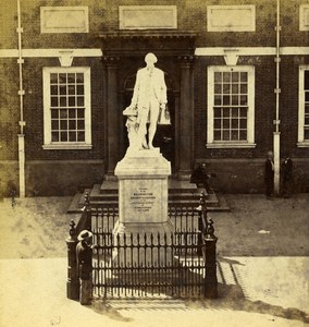 USA Philadelphia Independence Hall Washington Statue Stereoview Photo Cremer 19C