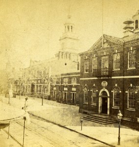 USA Philadelphia Independence Hall Old Stereoview Photo Cremer 1875