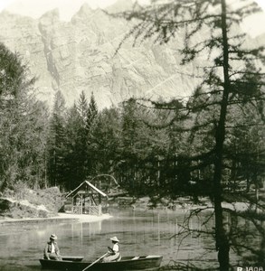 Italy Dolomites Alps Mountain Cortina Lake Old Anonymous Stereoview Photo 1900