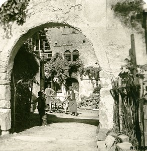 Italy South Tyrol Mountain Farm Eppen near Bolzano Old Stereoview Photo 1900