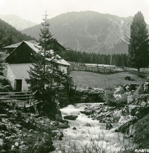 Italy South Tyrol Alps between Niederdorf & Prags Old Stereoview Photo 1900