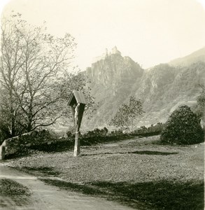 Italy South Tyrol Klausen Säben Abbey Kloster Old Stereoview Photo NPG 1900