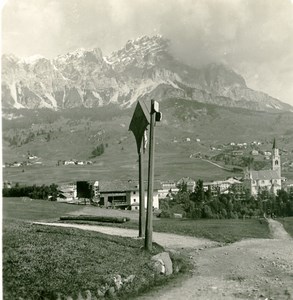 Italy Dolomites Alps Mountain Cortina d Ampezzo Old Stereoview Photo NPG 1900
