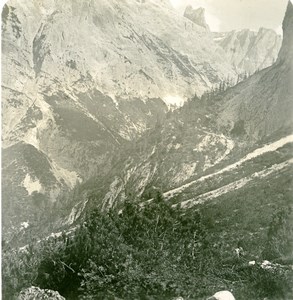Italy Sexten Dolomites Mountain Fischleintal Old Stereoview Photo NPG 1900