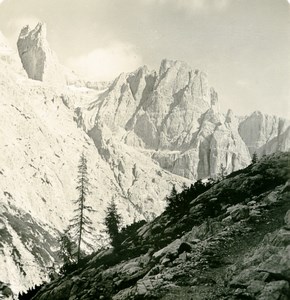 Italy Sudtirol Mountain Fischleintal Elferkofel Old Stereoview Photo NPG 1900