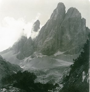 Italy Dolomites Mountain Fischleintal Zwölferkofel Old Stereoview Photo NPG 1900