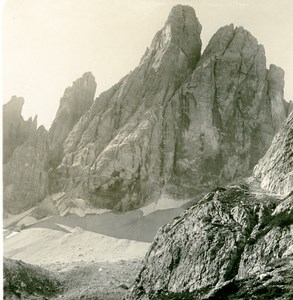 Italy Dolomites Mountain Fischleintal Zwölferkofel Old Stereoview Photo NPG 1900