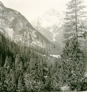 Italy Dolomites Mountain Ampezzo Road Sextener Rotwand Stereoview Photo NPG 1900