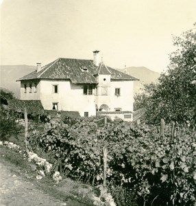 Italy Sudtirol Eppan near Bozen Edelsitz Mansion Old Stereoview Photo NPG 1900