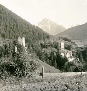 Italy South Tyrol Mountain Schloss Welsberg Pustertal Stereoview Photo NPG 1900