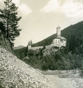 Italy South Tyrol Mountain Schloss Welsberg Pustertal Stereoview Photo NPG 1900