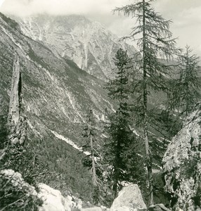 Italy South Tyrol Mountain Fischleintal Old Stereoview Photo NPG 1900