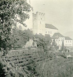 Italy South Tyrol Meran Schloss Lebenberg castle Old Stereoview Photo NPG 1900