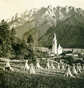 Italy South Tyrol Mountain Toblach Old Stereoview Photo Photobrom 1900