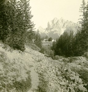 Italy South Tyrol Mountain Durrenstein Pragserthal Stereo Photo Photobrom 1900