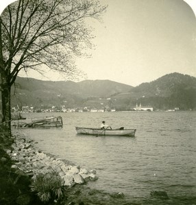 Germany Bavarian Highlands lake Tegernsee from Abwinkel Stereo Photo NPG 1900