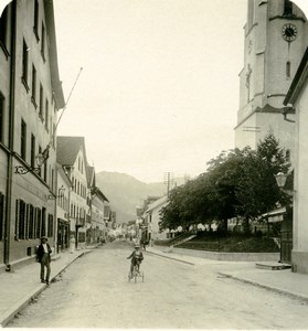 Germany Bavarian Highlands Partenkirchen Dorfstrasse Stereoview Photo NPG 1900